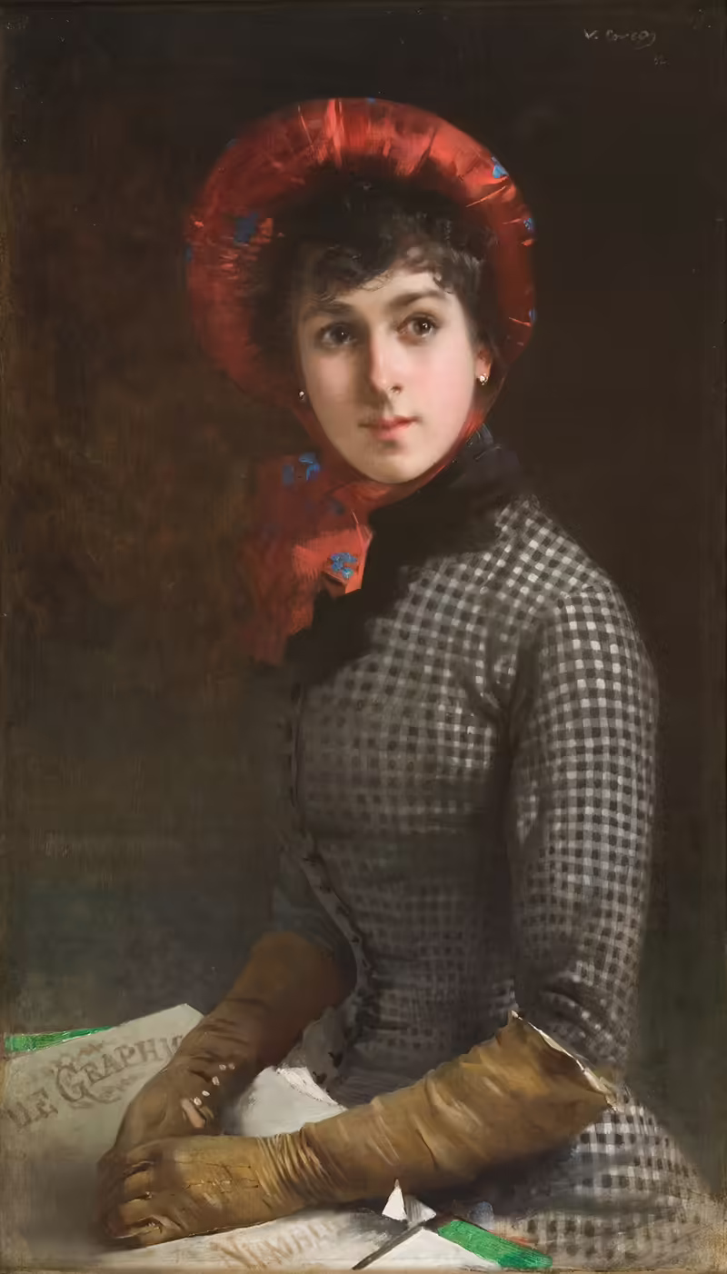 Vittorio Matteo Corcos, l'inglesina, 1882 olio su tela, 93 x 52 cm Vittorio Matteo Corcos, l'inglesina, 1882 olio su tela, 93 x 52 cm