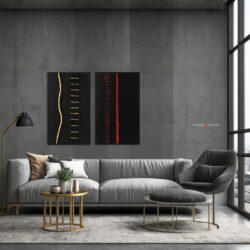 Infinito lotto mk255 quadri su tela moderni lampada salotto vetrata nero rosso 70x120