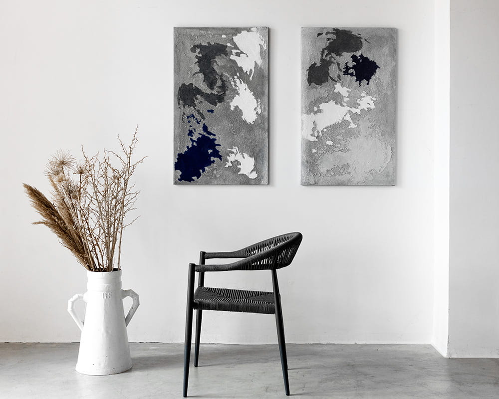 Quadri arredo interni nome terra cielo 60x100 colore grigio blu