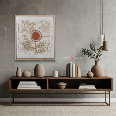 Quadri moderni particolari incontro geometrico bronzo argento con cornice legno