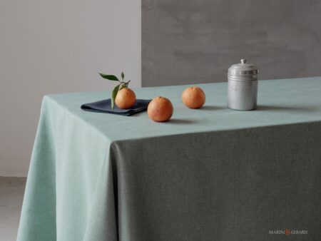 Tovaglia cucina verde salvia tessuto coproso