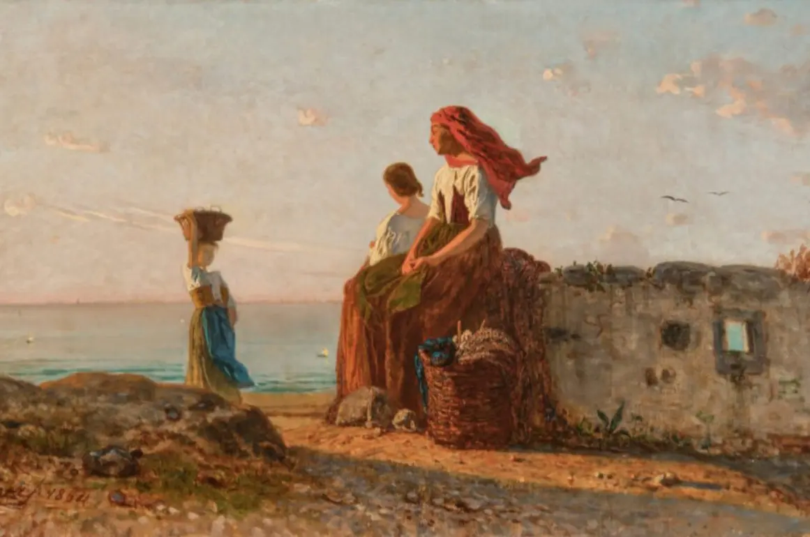 Giovanni fattori sulla spiaggia donne a castiglioncello 1866 Giovanni fattori sulla spiaggia donne a castiglioncello 1866