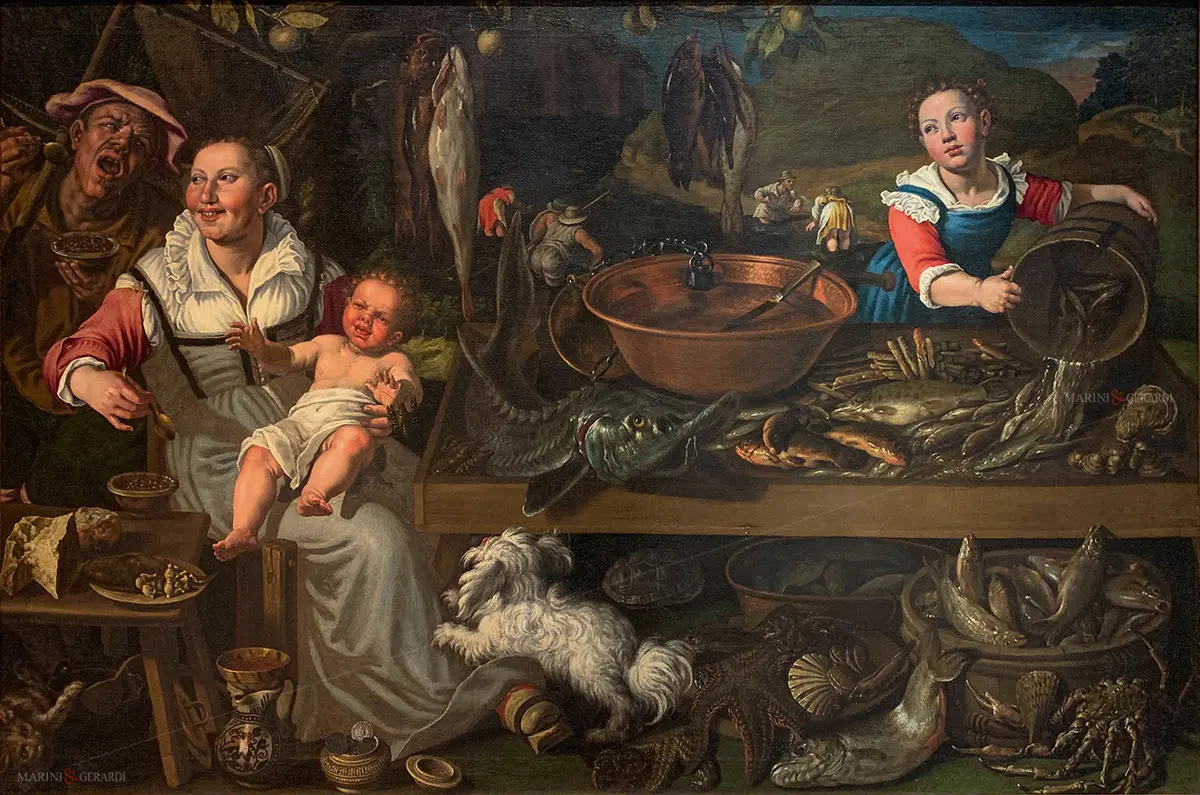 Vincenzo Campi i pescivendoli 1580 pinacoteca brera milano