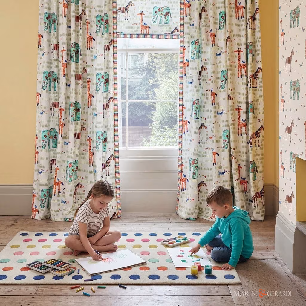 Tende per camertta bambini design da fiaba Tende per camertta bambini design da fiaba