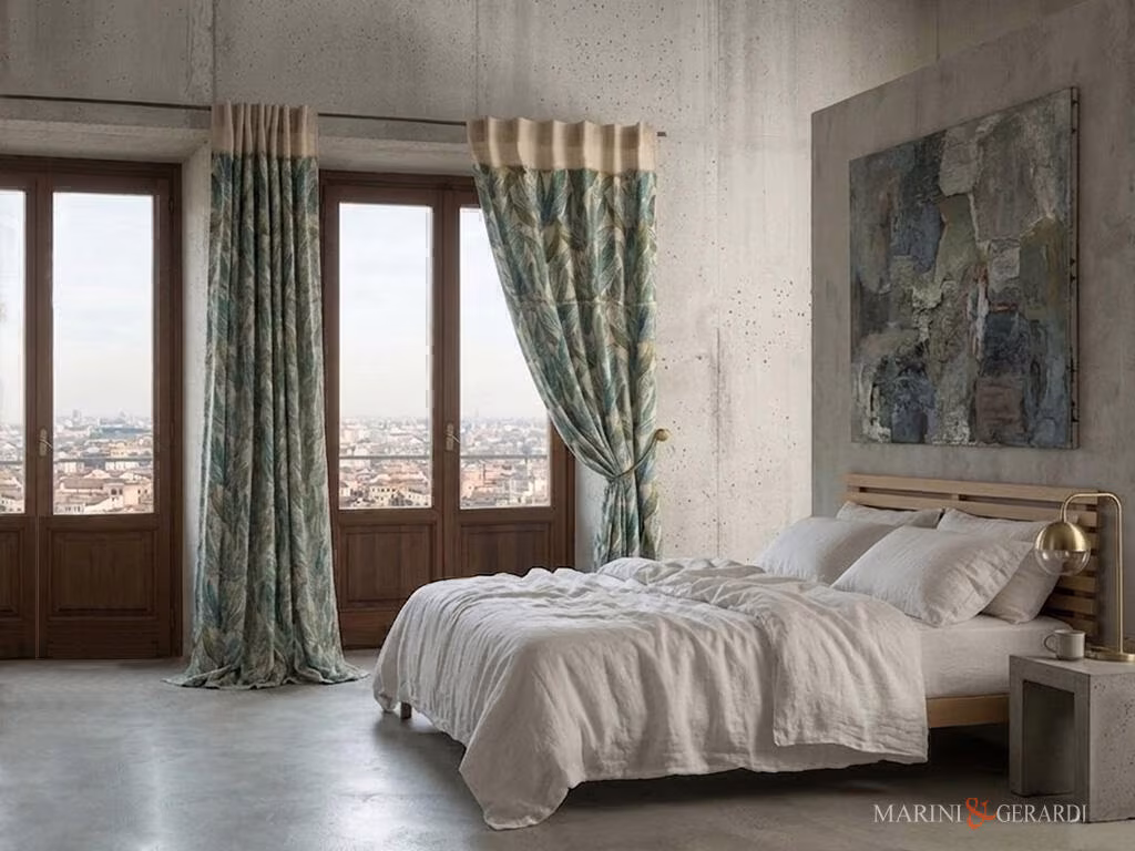 Idee tende per camera da letto tra lino e ritmo metropolitano